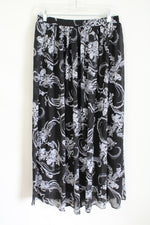 Christopher & Banks Black White Chiffon Skirt | S
