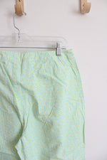 Liz Claiborne Blue & Green Floral Cotton Capri Pants | 10