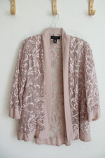 R&M Richards Champagne & Pink Sheer Cardigan | 16