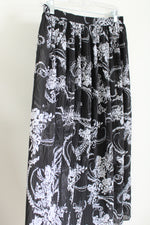 Christopher & Banks Black White Chiffon Skirt | S