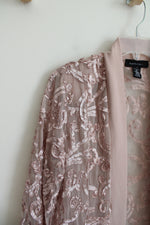 R&M Richards Champagne & Pink Sheer Cardigan | 16