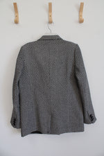 NEW Anine Bing Black & White Herringbone Double Breasted Blazer | M