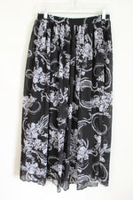 Christopher & Banks Black White Chiffon Skirt | S