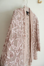 R&M Richards Champagne & Pink Sheer Cardigan | 16