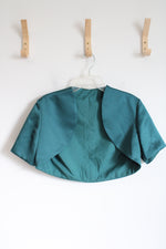 Green Satin Short Sleeved Shrug | 10