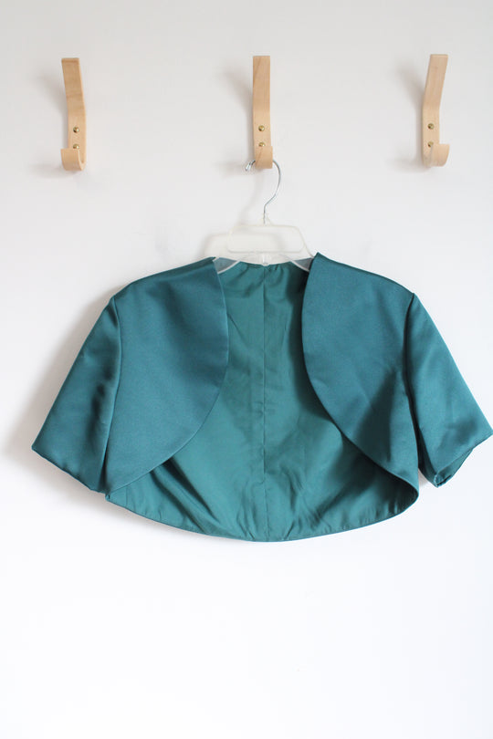 Green Satin Short Sleeved Shrug | 10