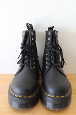 Dr. Martens Jadon Genix Nappa Reclaimed Black Leather Platform Boots | Size 8