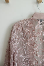 R&M Richards Champagne & Pink Sheer Cardigan | 16