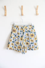 A. Byer Blue Striped Sunflower Patterned Skort | 11