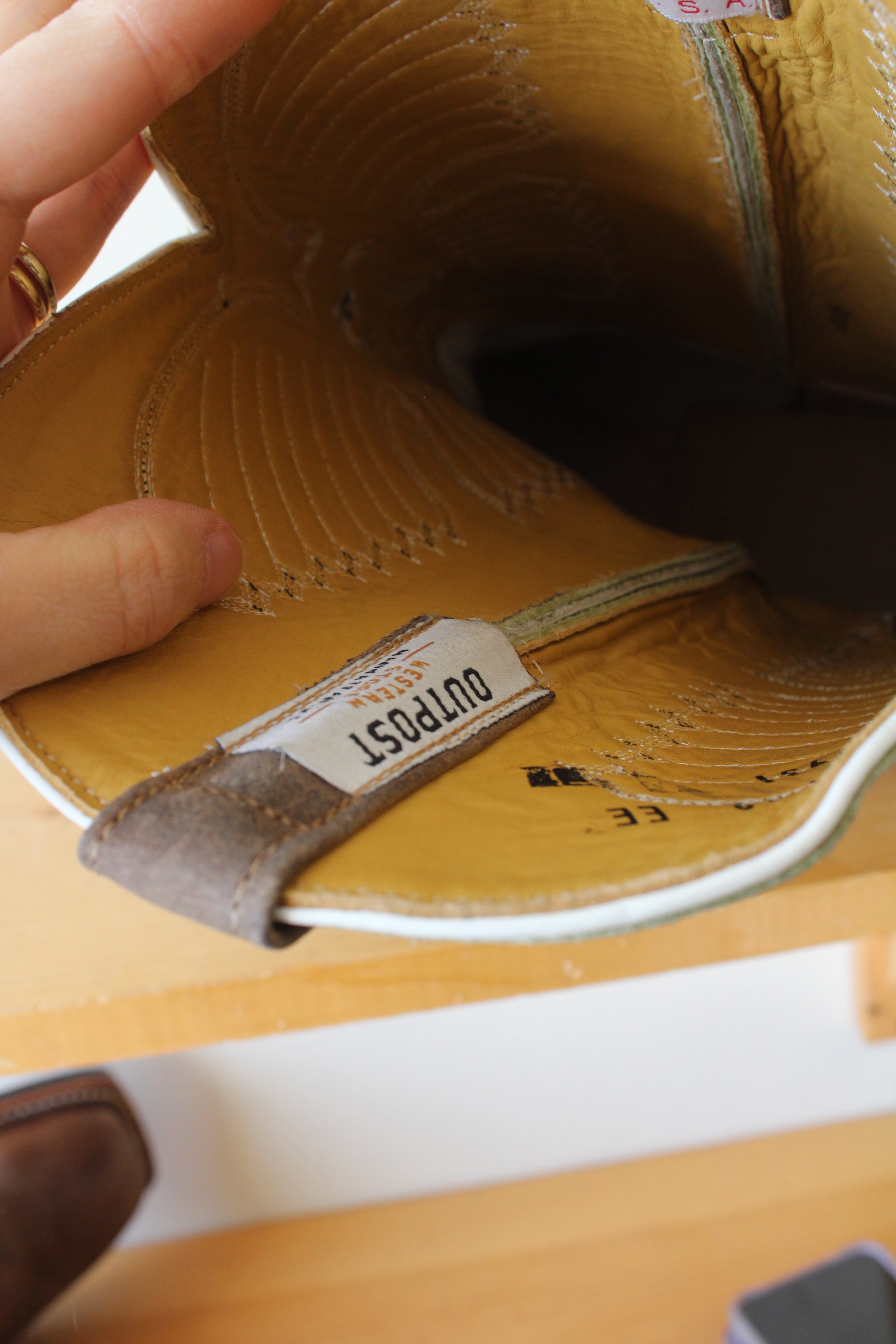 Olathe Boot Co. Sand Angry Elk Lime Sinsation Boot Cowboy Boots | Size 12