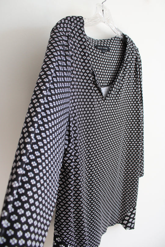 Zac & Rachel Black & White Patterned Top | L