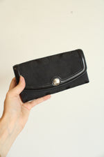 Coach Black Canvas & Leather Trim Wallet