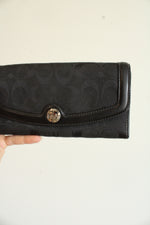 Coach Black Canvas & Leather Trim Wallet