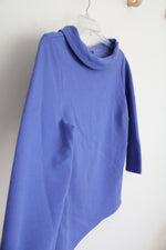 Talbots Blue Ribbed Portrait Collar Top | S