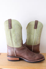 Olathe Boot Co. Sand Angry Elk Lime Sinsation Boot Cowboy Boots | Size 12
