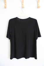 Love Scarlett Black Pearl Cross Strap Top | L