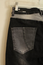 NEW Fashion Nova Black and Gray Colorblock Patch Skinny Jeans | M