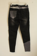 NEW Fashion Nova Black and Gray Colorblock Patch Skinny Jeans | M
