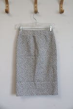 NEW LOFT Petites Gray & Cream Patterned Pencil Skirt | XXS Petite