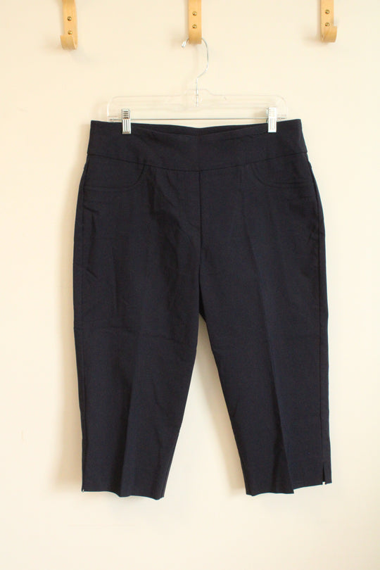 NEW Ruby Rd. Navy Blue Stretch Cropped Pants | 14 P