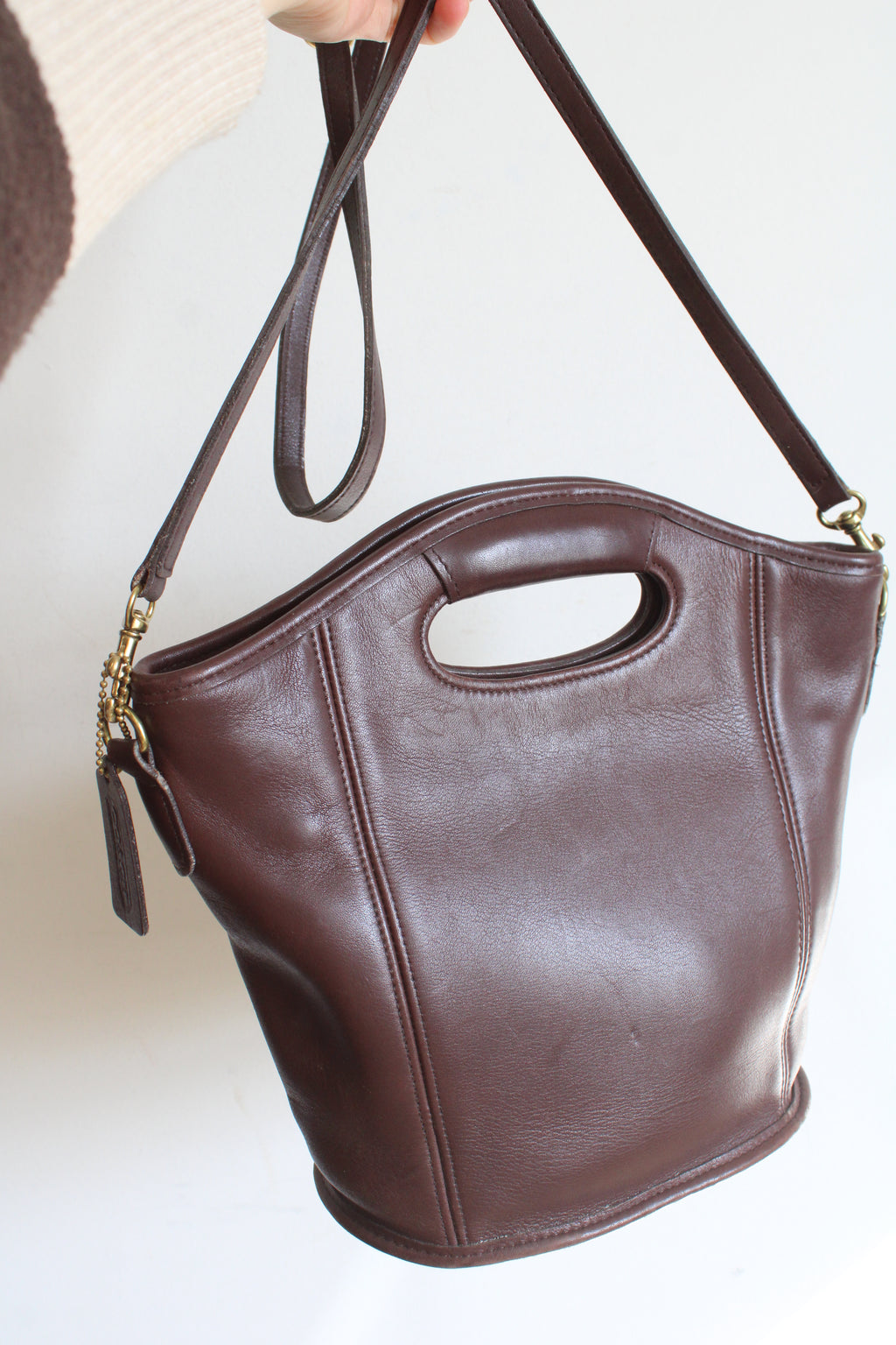 Coach Vintage Mahogany Brown Glovetanned Leather Mini Shopper Bag