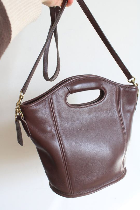Coach Vintage Mahogany Brown Glovetanned Leather Mini Shopper Bag