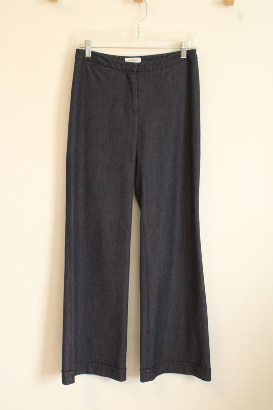 Talula Babaton Blue Chambray Wide Leg Trouser Pants | 6