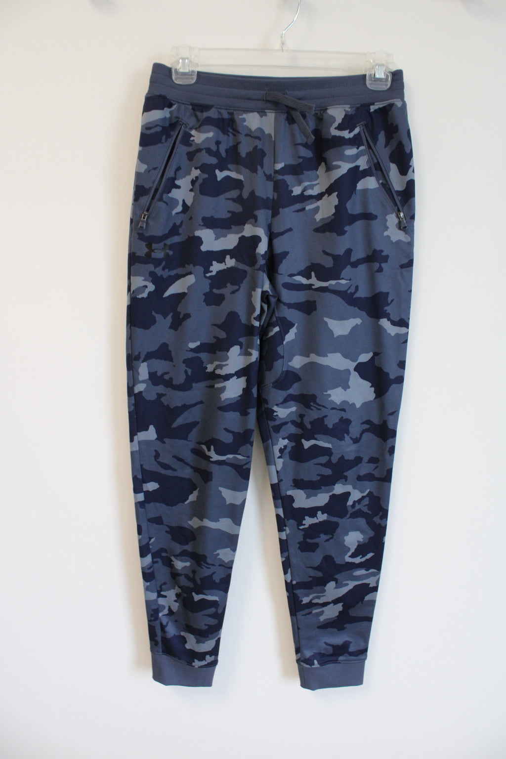 Under Armour Loose Fit Blue Camo Fleece Lined Joggers | Youth L (14/16)