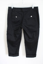 White House Black Market Silver Button Capri Pant | 8