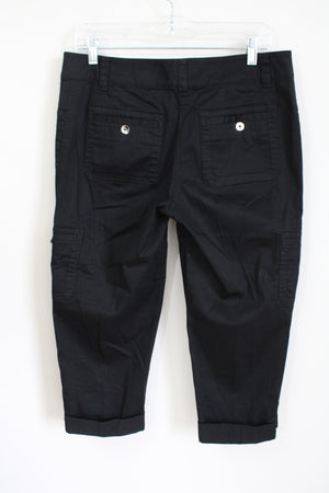 White House Black Market Silver Button Capri Pant | 8