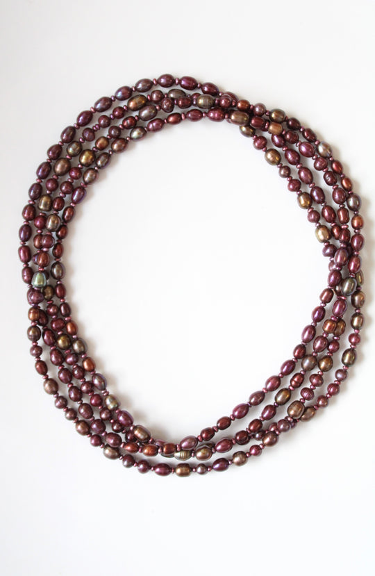 Genuine Purple Baroque Pearl Necklace