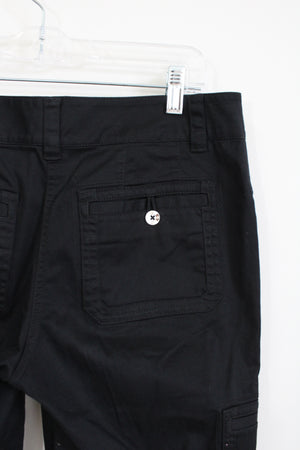 White House Black Market Silver Button Capri Pant | 8