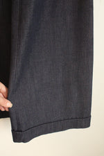 Talula Babaton Blue Chambray Wide Leg Trouser Pants | 6