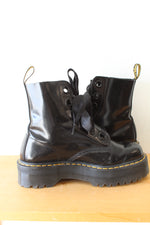 Dr. Martens Molly Black Patent Leather Platform Boot | Size 9