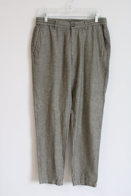 Banana Republic Linen Blend Mason Athletic Tapered green Pant | 32X34