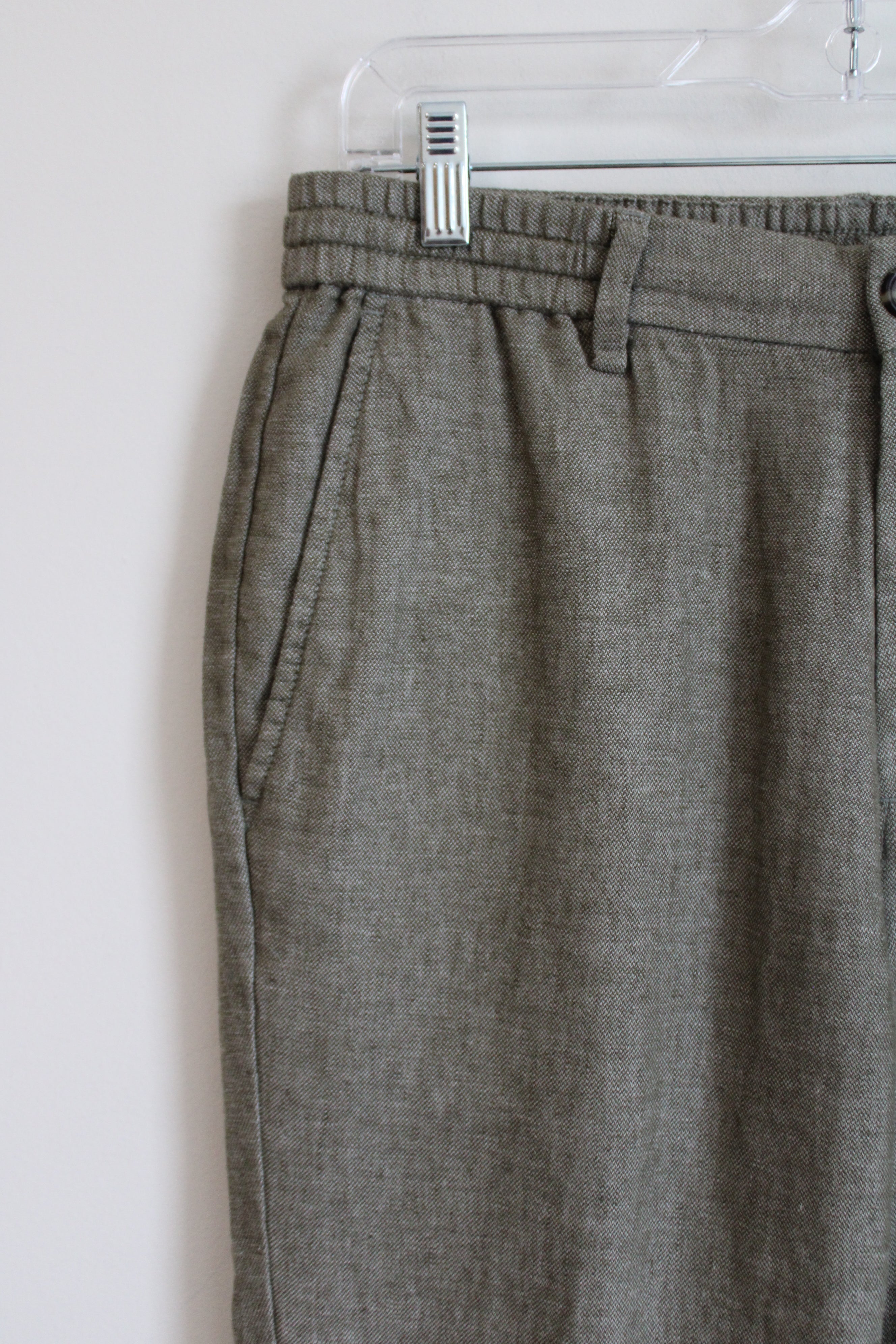 Banana Republic Linen Blend Mason Athletic Tapered green Pant | 32X34