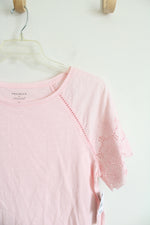 NEW Preswick & Moore Light Pink Eyelet Sleeve Top | L