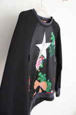 NEW Rowley Love, Kit Floral & Star Black Long Sleeved Top | XS
