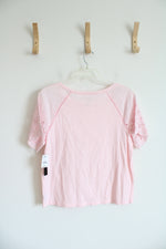 NEW Preswick & Moore Light Pink Eyelet Sleeve Top | L
