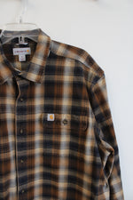 Carhartt Brown Plaid Long Sleeve Button Down | XL