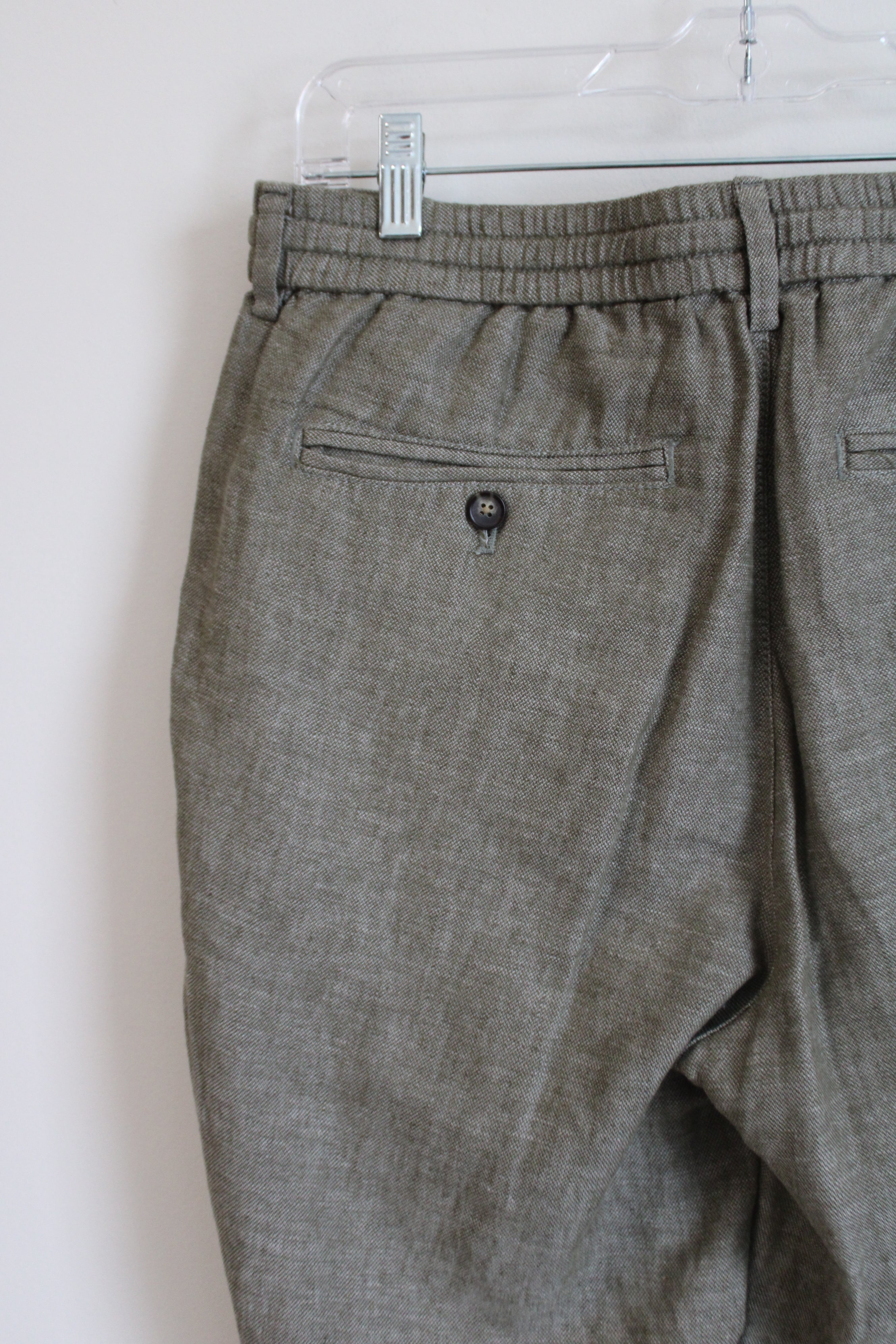 Banana Republic Linen Blend Mason Athletic Tapered green Pant | 32X34