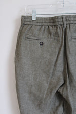 Banana Republic Linen Blend Mason Athletic Tapered green Pant | 32X34