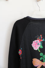 NEW Rowley Love, Kit Floral & Star Black Long Sleeved Top | XS