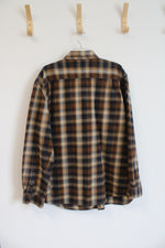 Carhartt Brown Plaid Long Sleeve Button Down | XL
