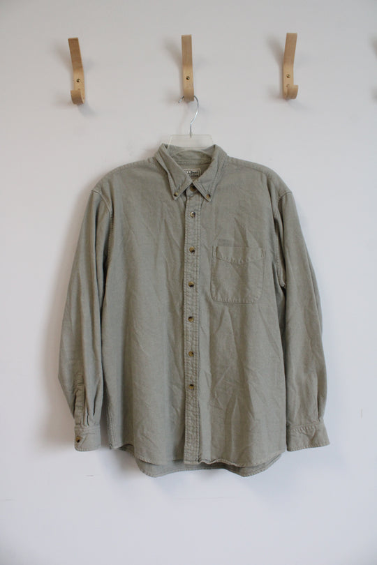 L.L.Bean Green Long Sleeved Button Down Shirt | L
