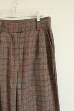 French Paris Brown Plaud Wide Leg Trouser | S