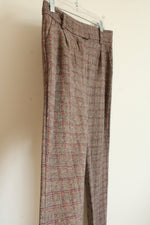 French Paris Brown Plaud Wide Leg Trouser | S