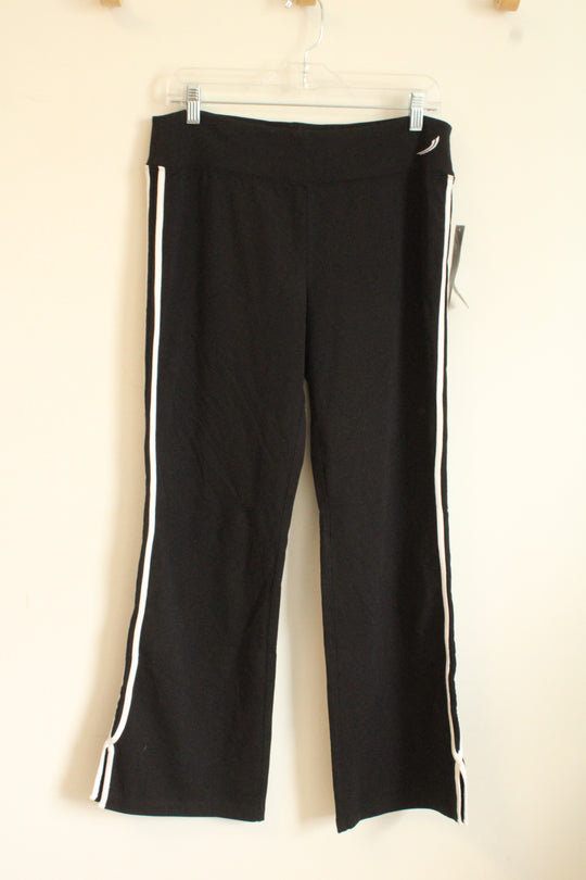 NEW Exertek Black Bootcut Stretch Pants with White Stripes | M