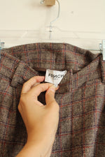 French Paris Brown Plaud Wide Leg Trouser | S