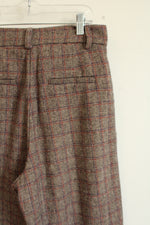 French Paris Brown Plaud Wide Leg Trouser | S